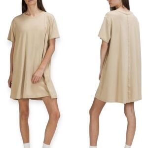 Lululemon All Yours T-Shirt Dress Softstreme Size 8 Pastel Beige Opal White